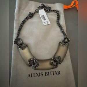 Alexis Bittar Black and Tan Statement Necklace